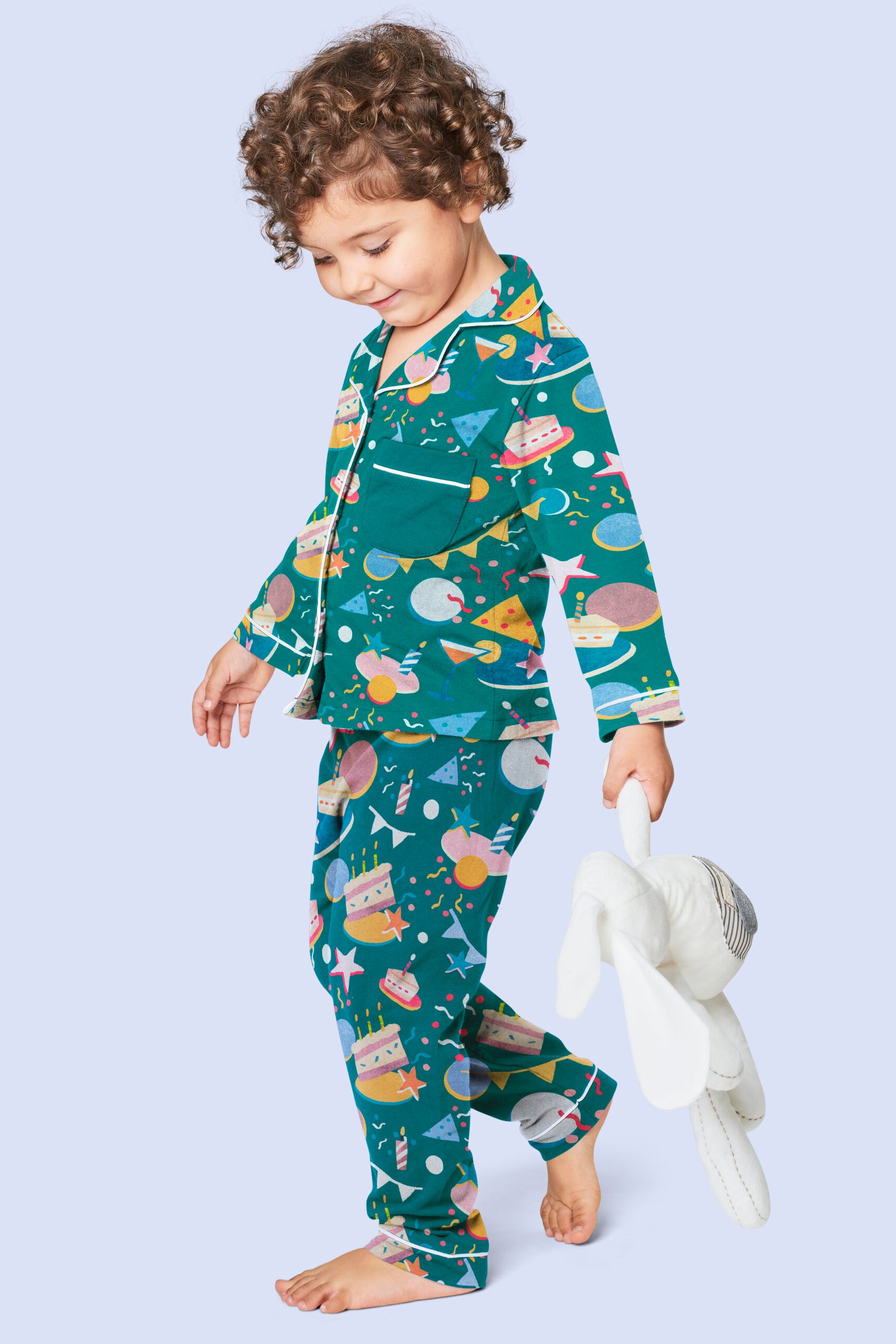 Kids pajama with birthday party pattern